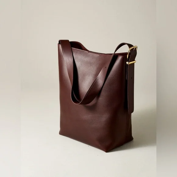 🤎 NWT Madewell The Essential Bucket Tote ~ Chocolate Raisin - Picture 5 of 10